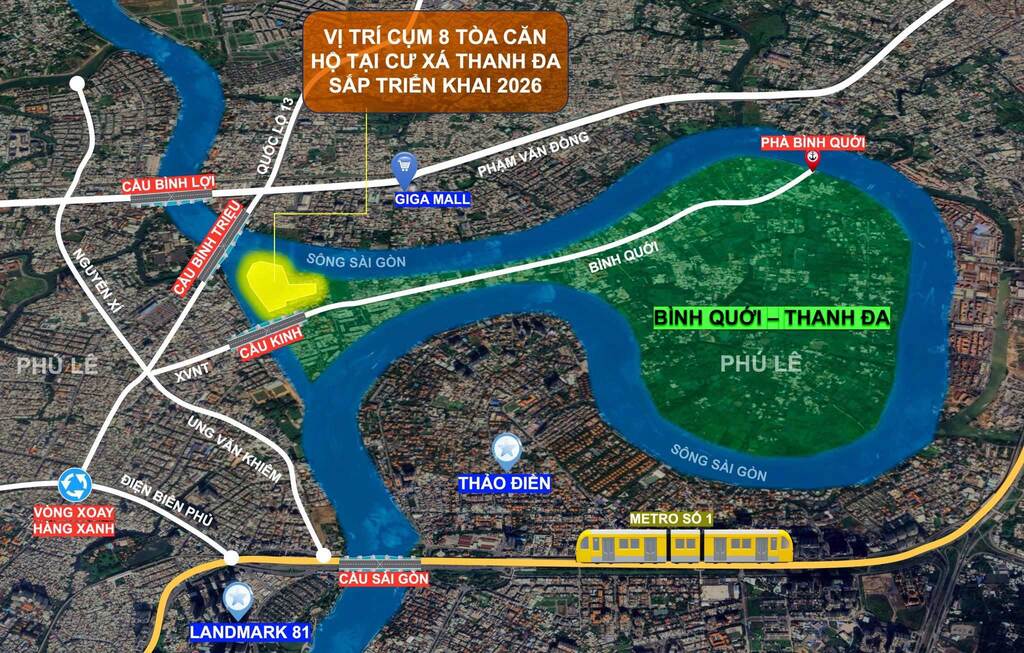 Vị trí đẹp của dự án Masteri Thanh Đa